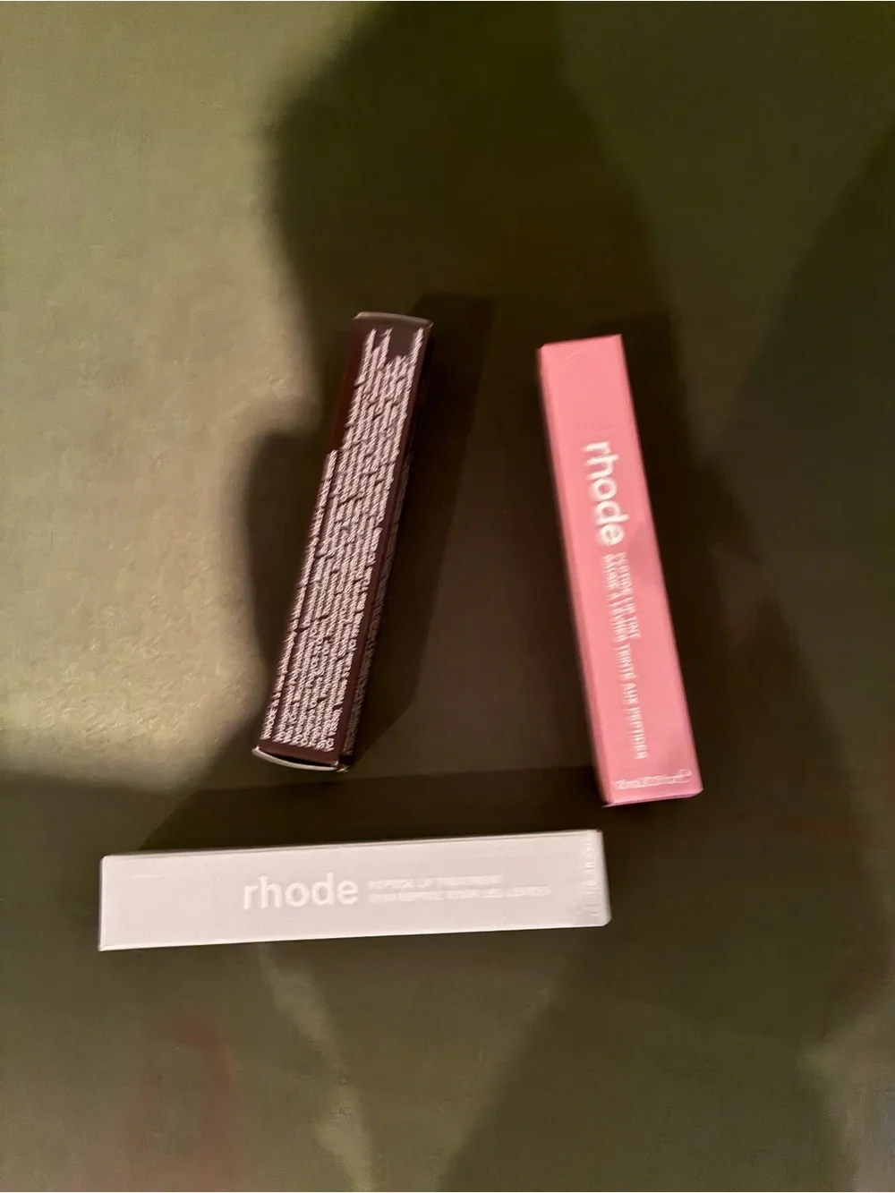 rhode Matte lip gloss Lipstick Trio - Pink, White, Dark Plum set